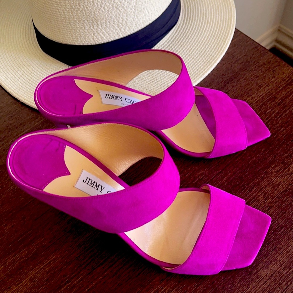 Authentic Jimmy Choo Hira slides sandals
